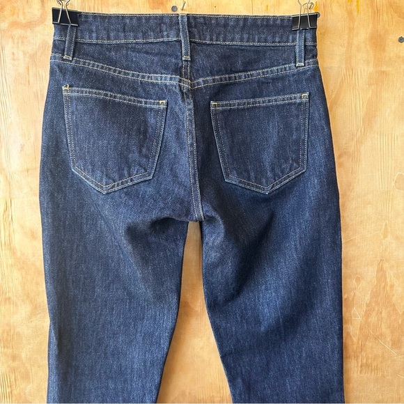 Frame Le Crop Mini Boot Rolled Hem Dark Wash Denim Jean - Picture 7 of 14